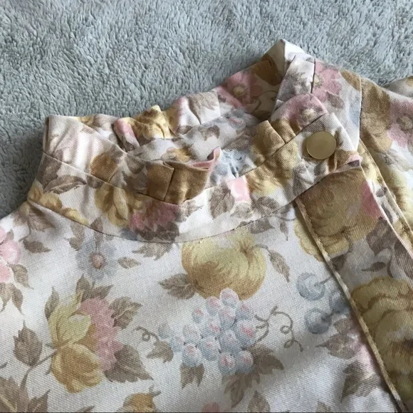 VTG 70s Handmade High Neck Ruffle Prairie Blouse - Picture 3 of 11